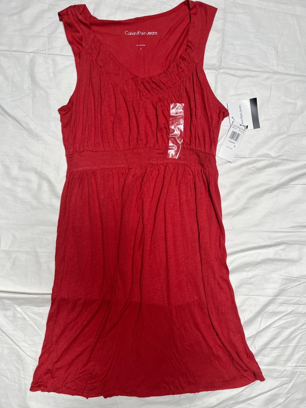 Calvin Klein Gathered Waist Sleeveless Slip Dress Sz Small NWT